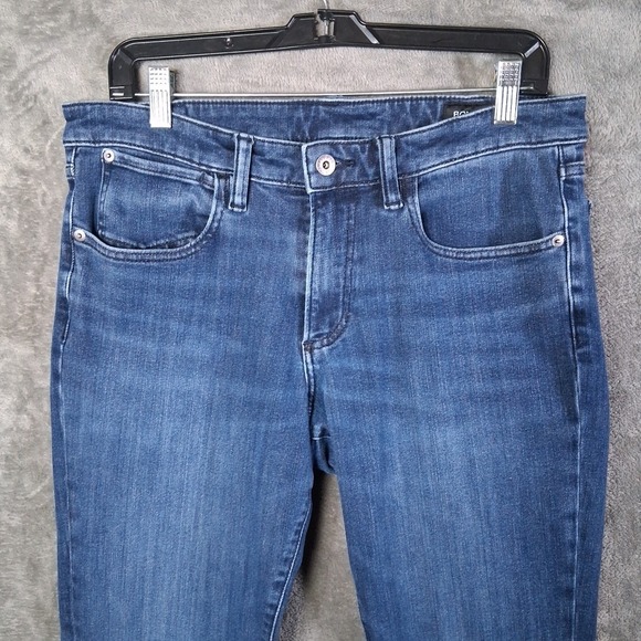 Mens Bonobos Premium 4 Way Stretch Slim Fit Jeans Size 32x34 Dark Blue Wash - Picture 2 of 8